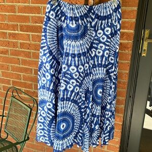 Ruby Road ankle length skirt blue and white print 20W